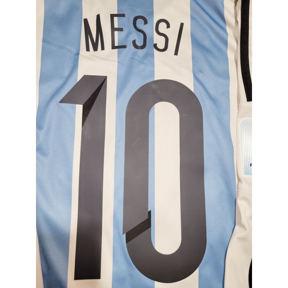 Messi Argentina 2014 WORLD CUP SEMIFINAL Long Sleeve Soccer Jersey Shirt M - Picture 4 of 10